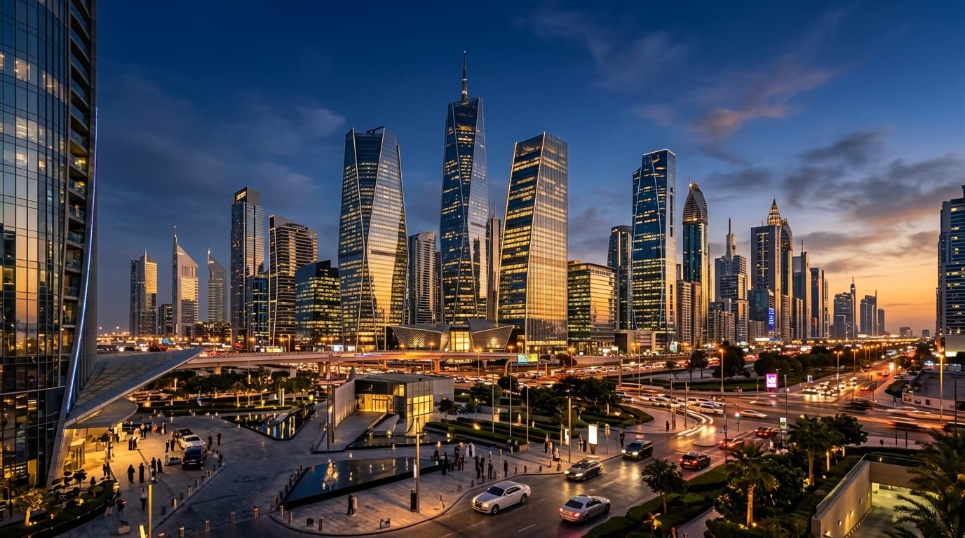 GCC Financial District and City Skyline